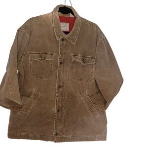 Vintage Ruff Hewn Brown Corduroy Jacket Chore Coat Workwear Shacket Men L Ranch
